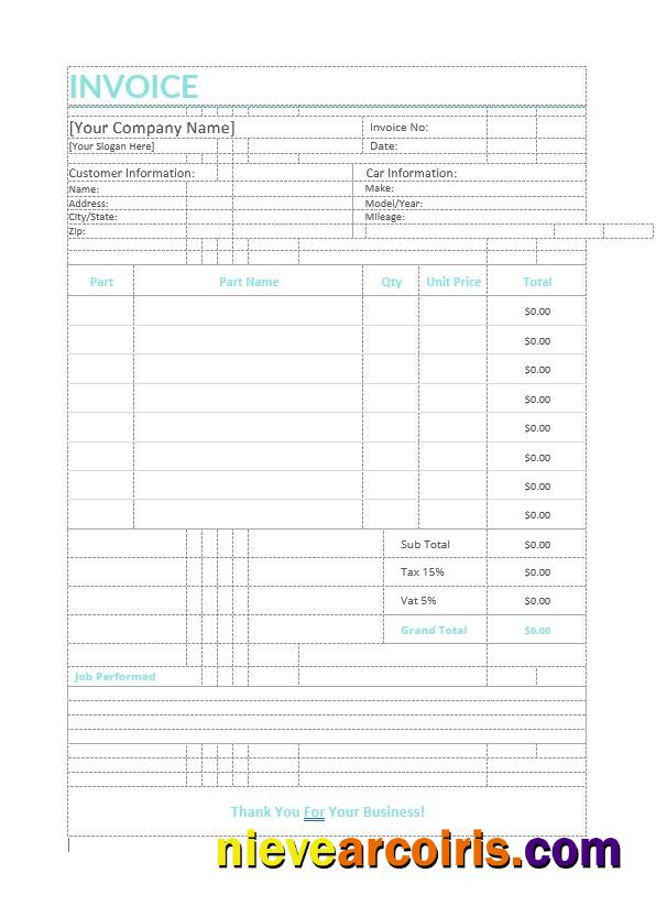 Auto Repair Invoice